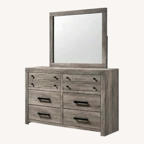 Used Raymour & Flanigan Tundra Light Gray Wood Dresser for sale on AptDeco