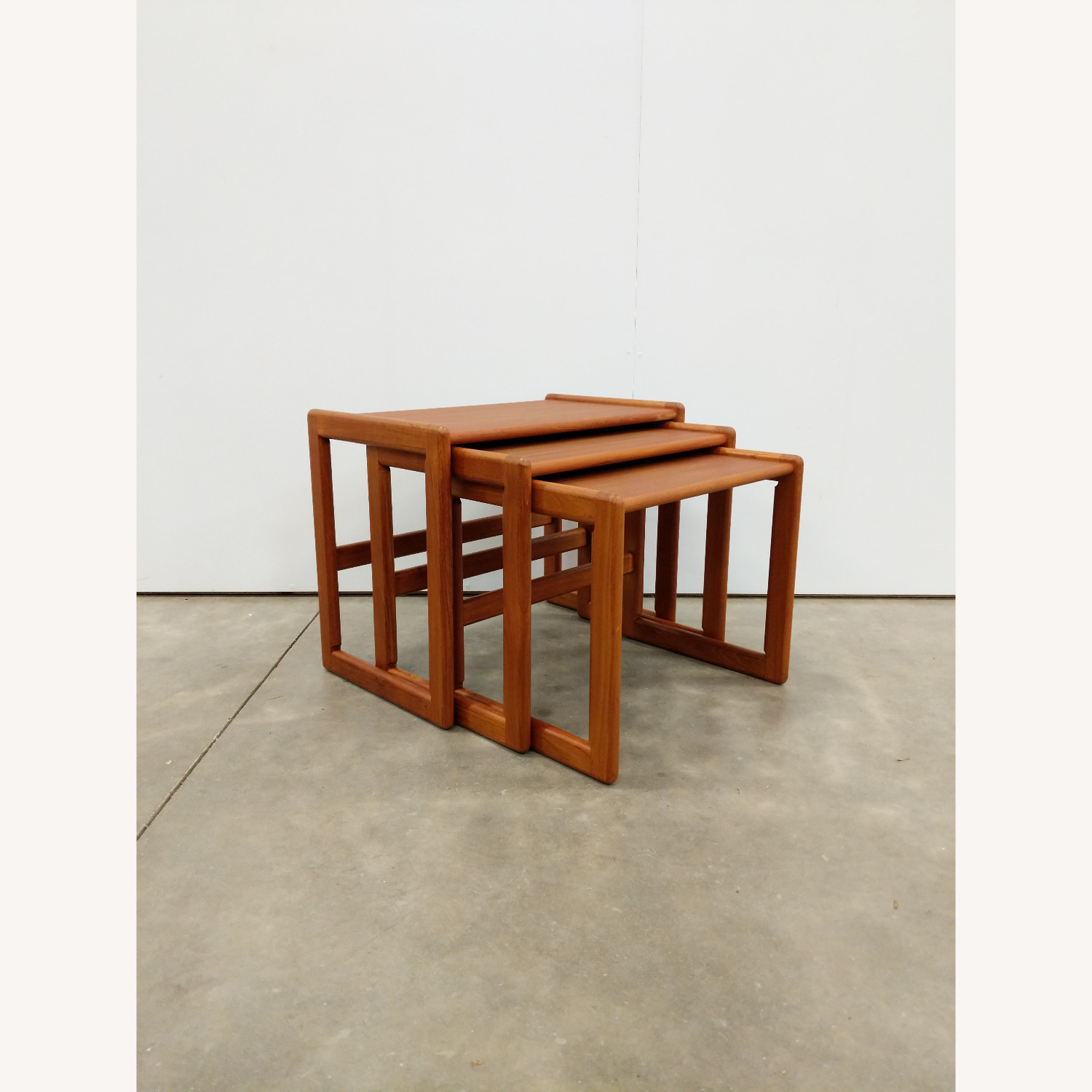 Vintage Mid Century Modern Teak Nesting Tables - image-1
