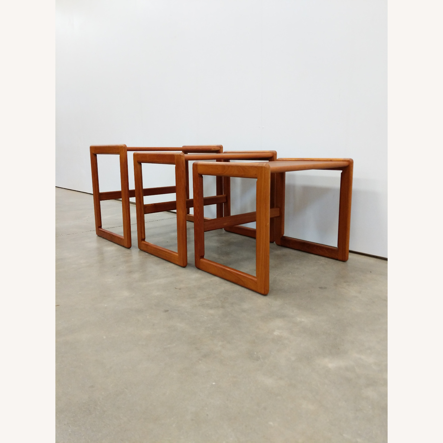 Vintage Mid Century Modern Teak Nesting Tables - image-3