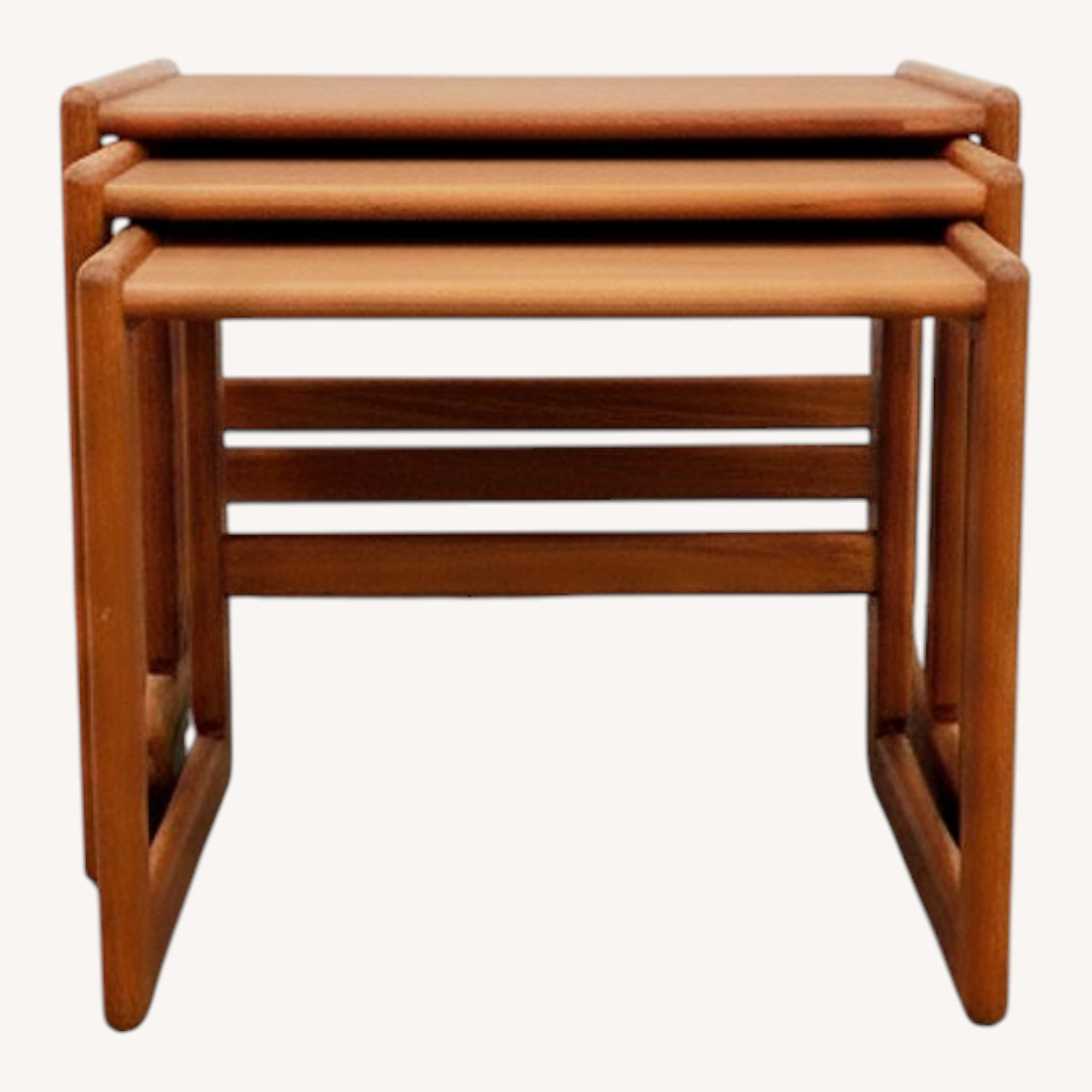 Vintage Mid Century Modern Teak Nesting Tables - image-0