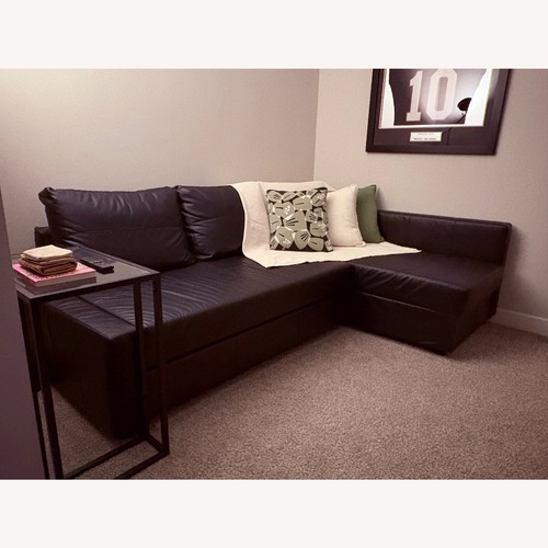 Used IKEA Friheten Black Leather Sleeper Sofa for sale on AptDeco