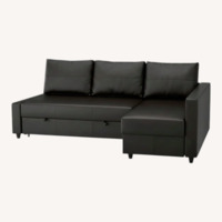 IKEA Friheten Black Leather Sleeper Sofa
