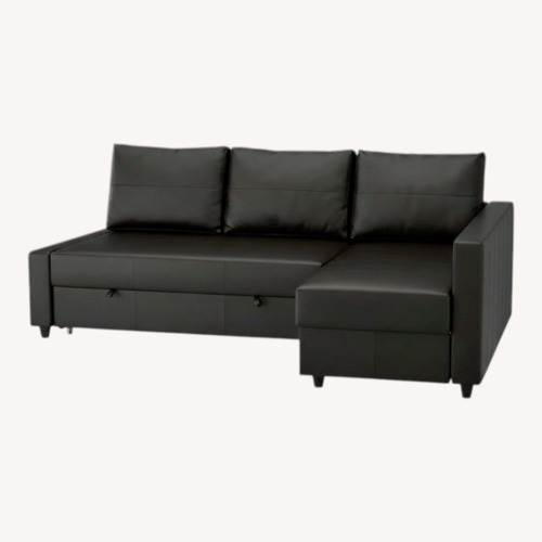 Used IKEA Friheten Black Leather Sleeper Sofa for sale on AptDeco