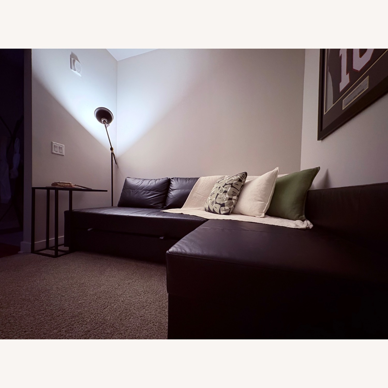 IKEA Friheten Black Leather Sleeper Sofa - image-3