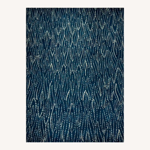Used Contemporary Blue Wool Area Rug 8' x 10' for sale on AptDeco