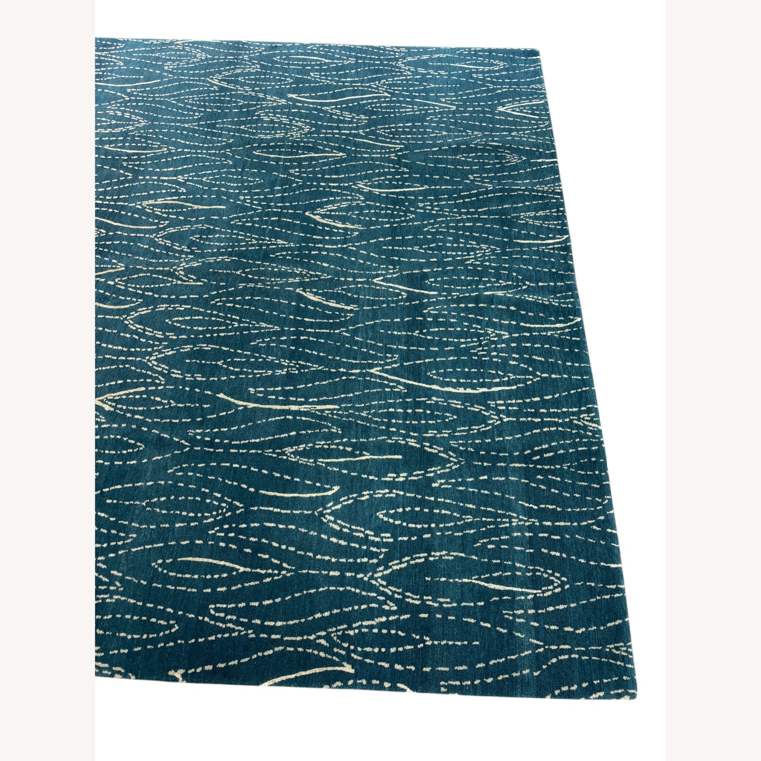 Contemporary Blue Wool Area Rug 8' x 10' - image-4