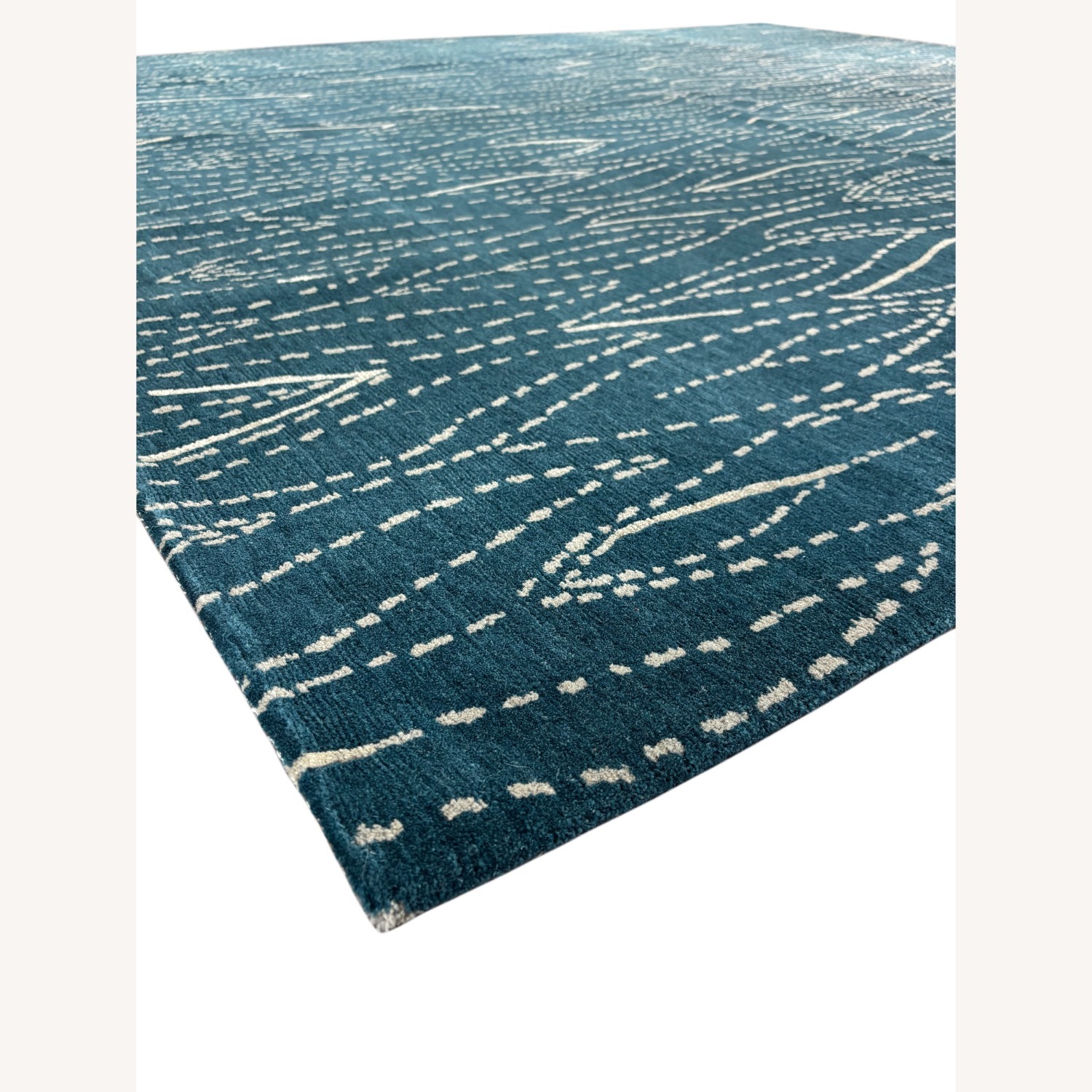Contemporary Blue Wool Area Rug 8' x 10' - image-5