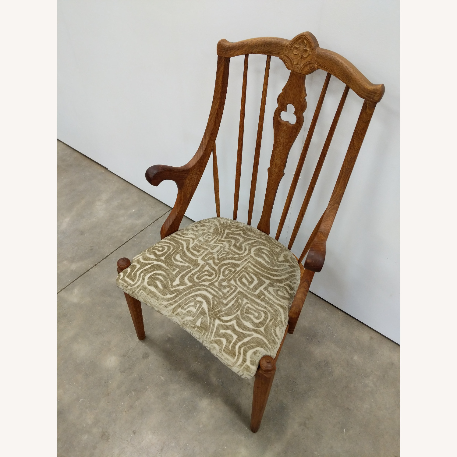 Antique Danish Oak Armchair - image-9