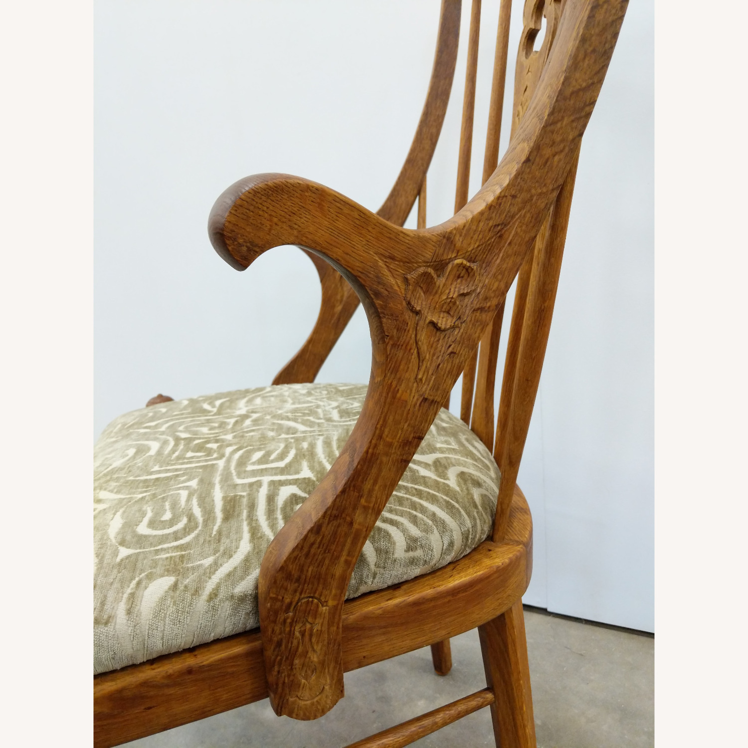Antique Danish Oak Armchair - image-8