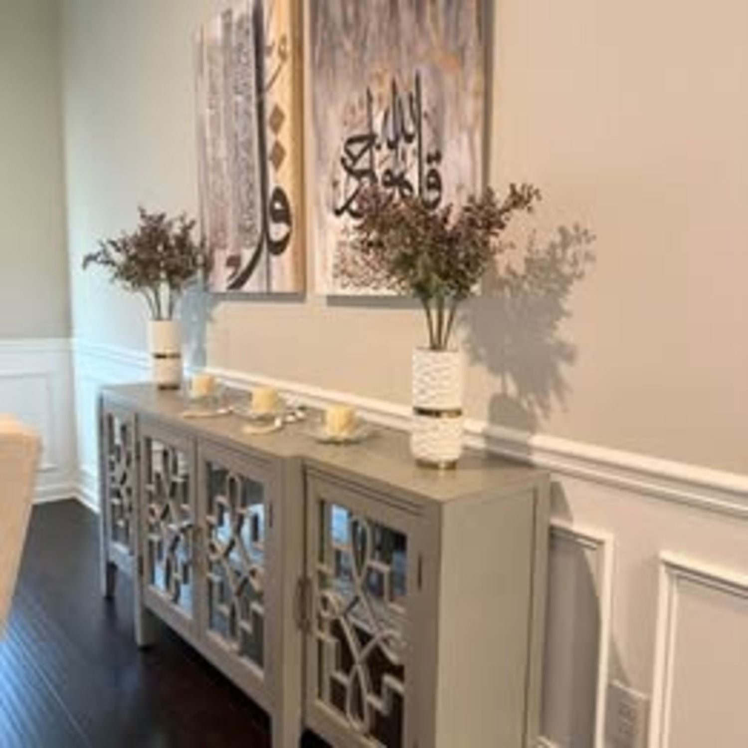 Grey Mirrored Buffet Sideboard - image-3