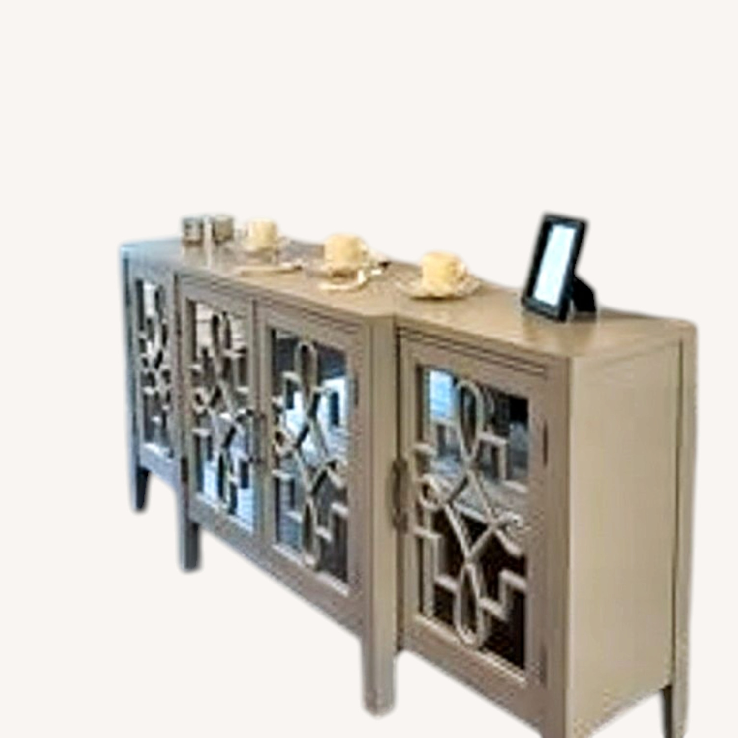 Grey Mirrored Buffet Sideboard - image-0