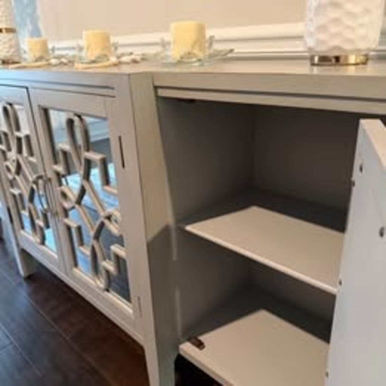Grey Mirrored Buffet Sideboard - image-2