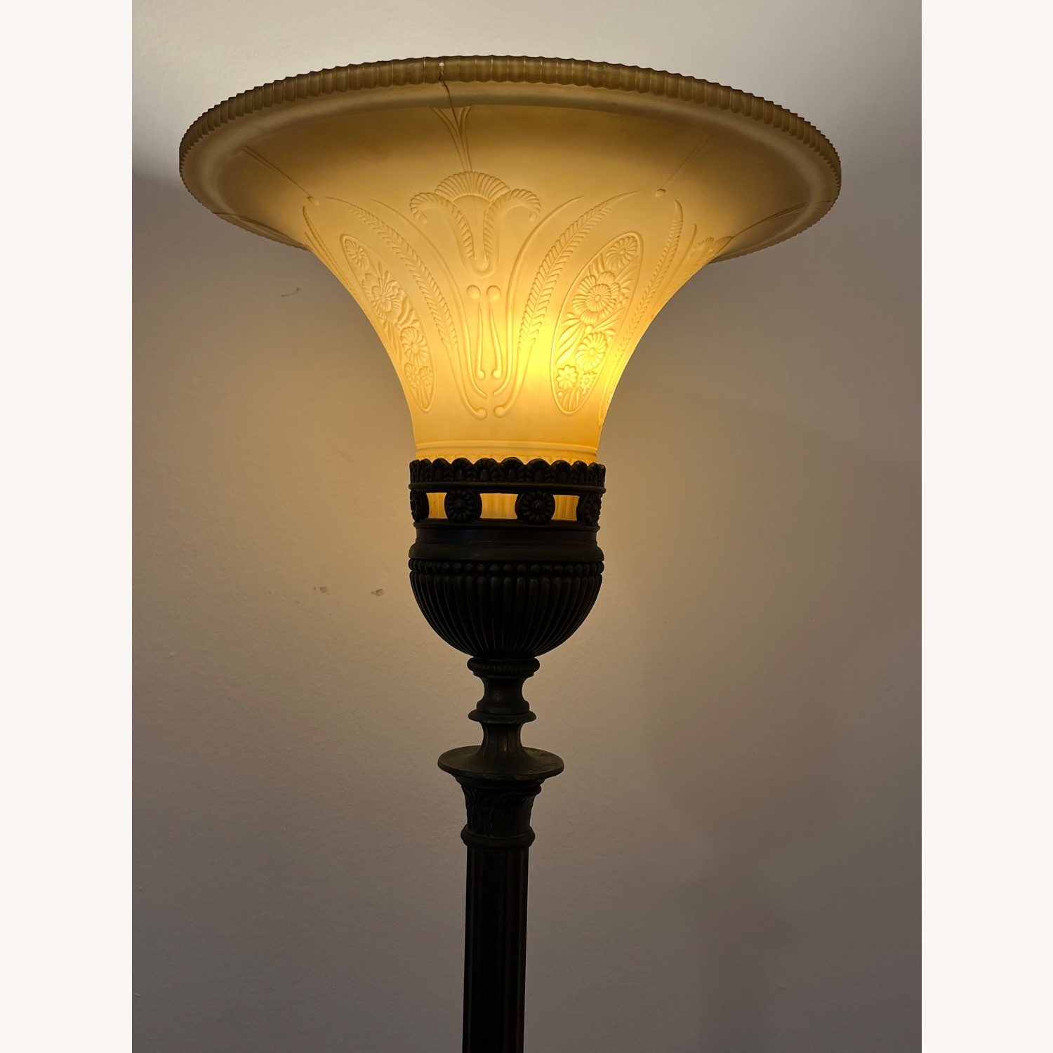 Vintage/Antique Yellow Brass Floor Lamp - image-3
