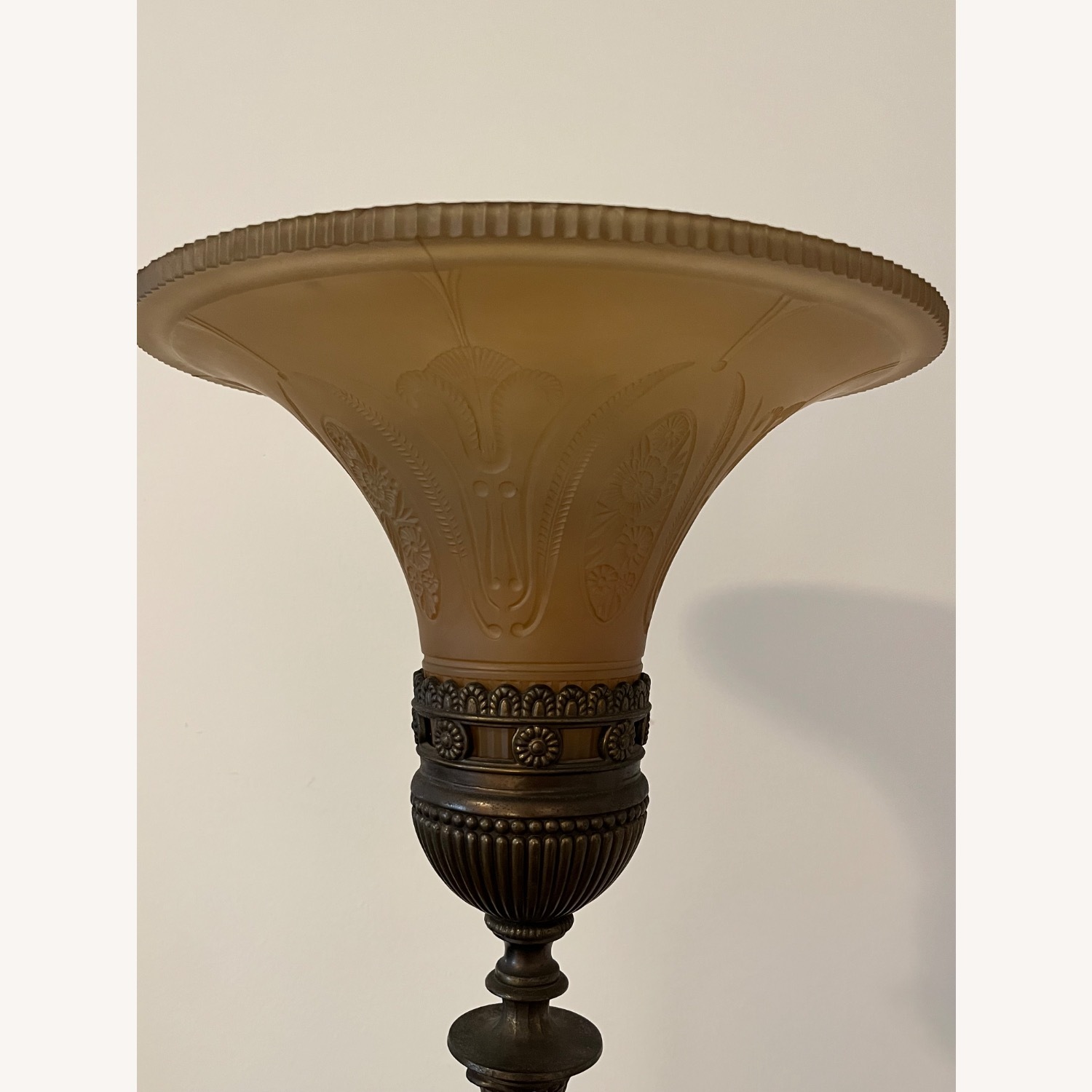 Vintage/Antique Yellow Brass Floor Lamp - image-4