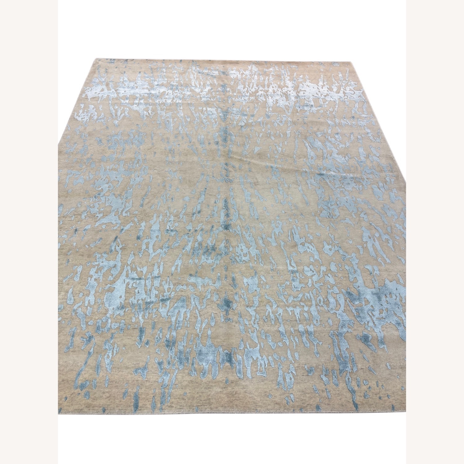 Modern White Blue Wool Area Rug 8' x 10' - image-3