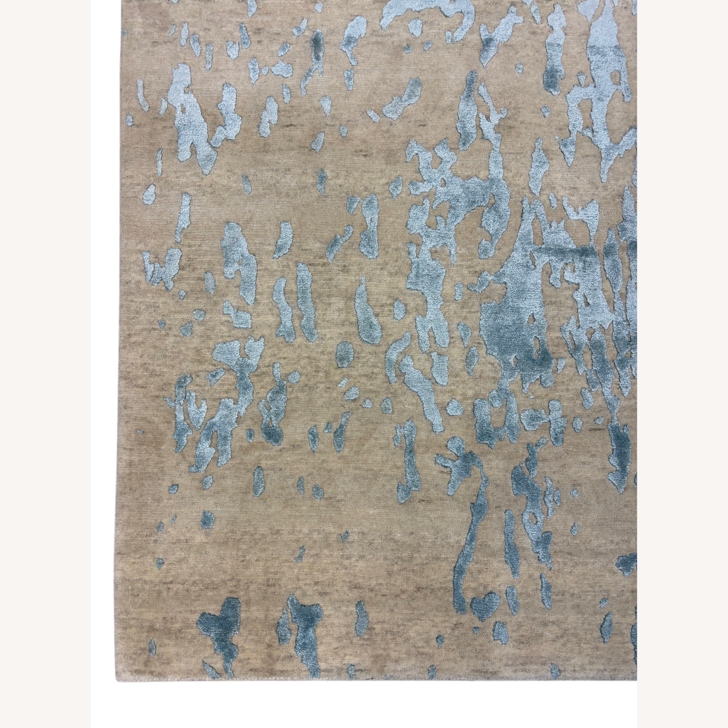 Modern White Blue Wool Area Rug 8' x 10' - image-4