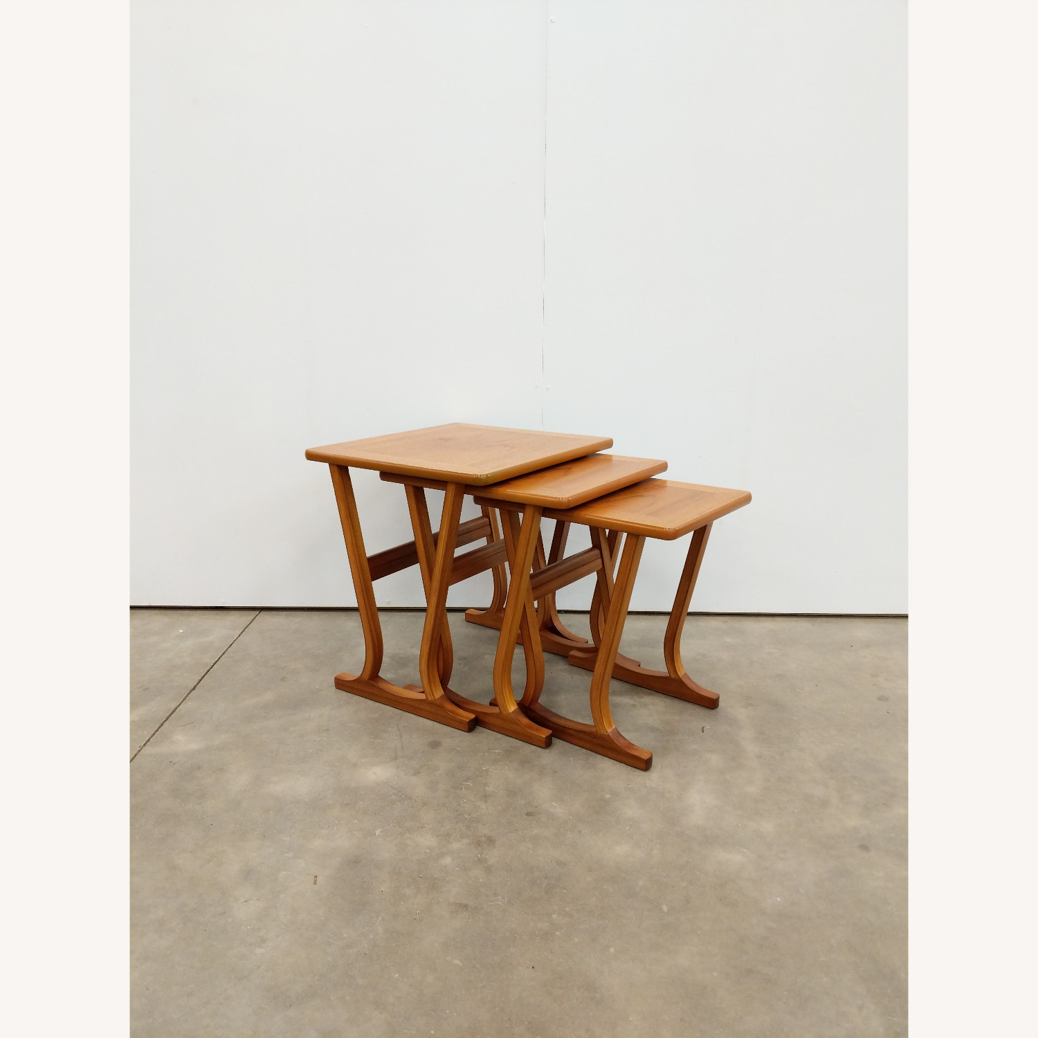 Vintage Mid Century Modern Teak Nesting Tables - image-1