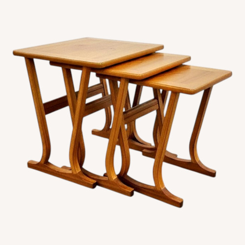 Used Vintage Mid Century Modern Teak Nesting Tables for sale on AptDeco