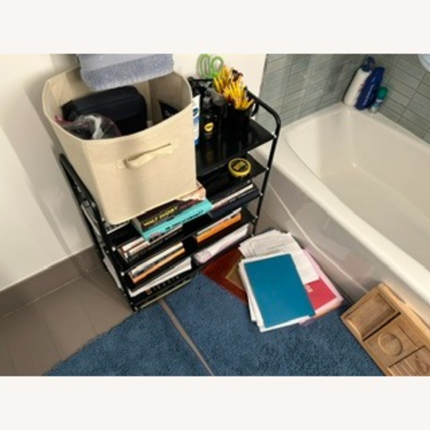 Black Bathroom Cart - image-1