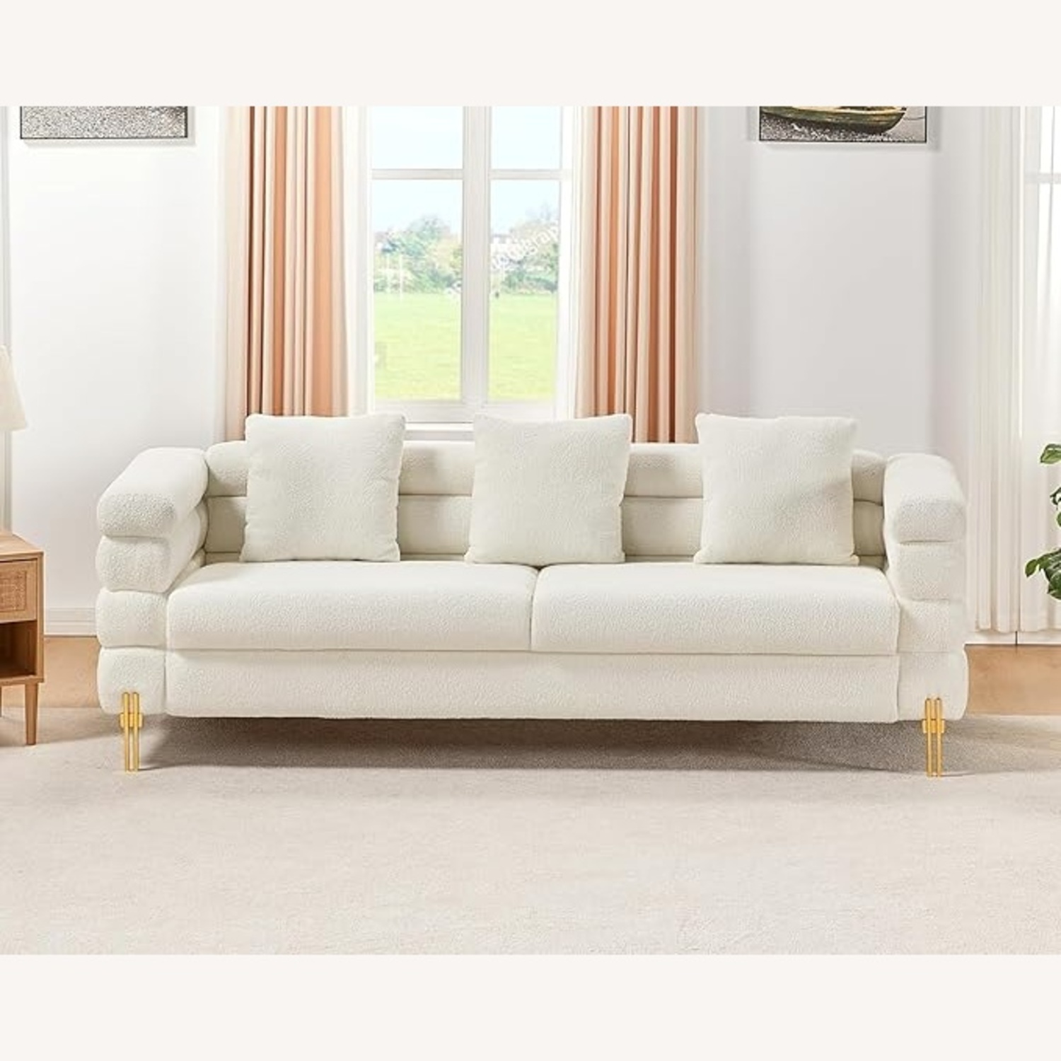 Amazon White 3+ Seater Sofa - image-5