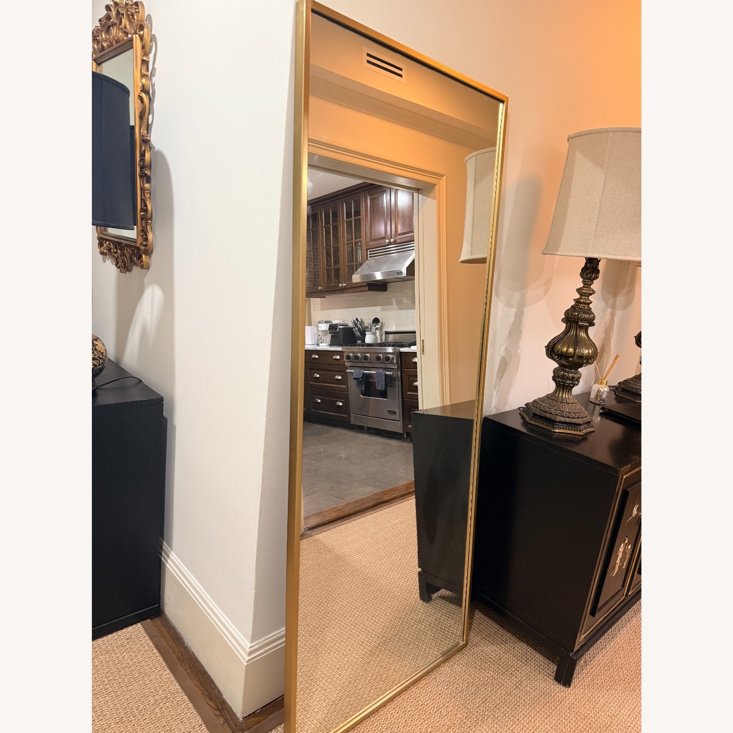 West Elm Gold Metal Floor Mirror - image-3