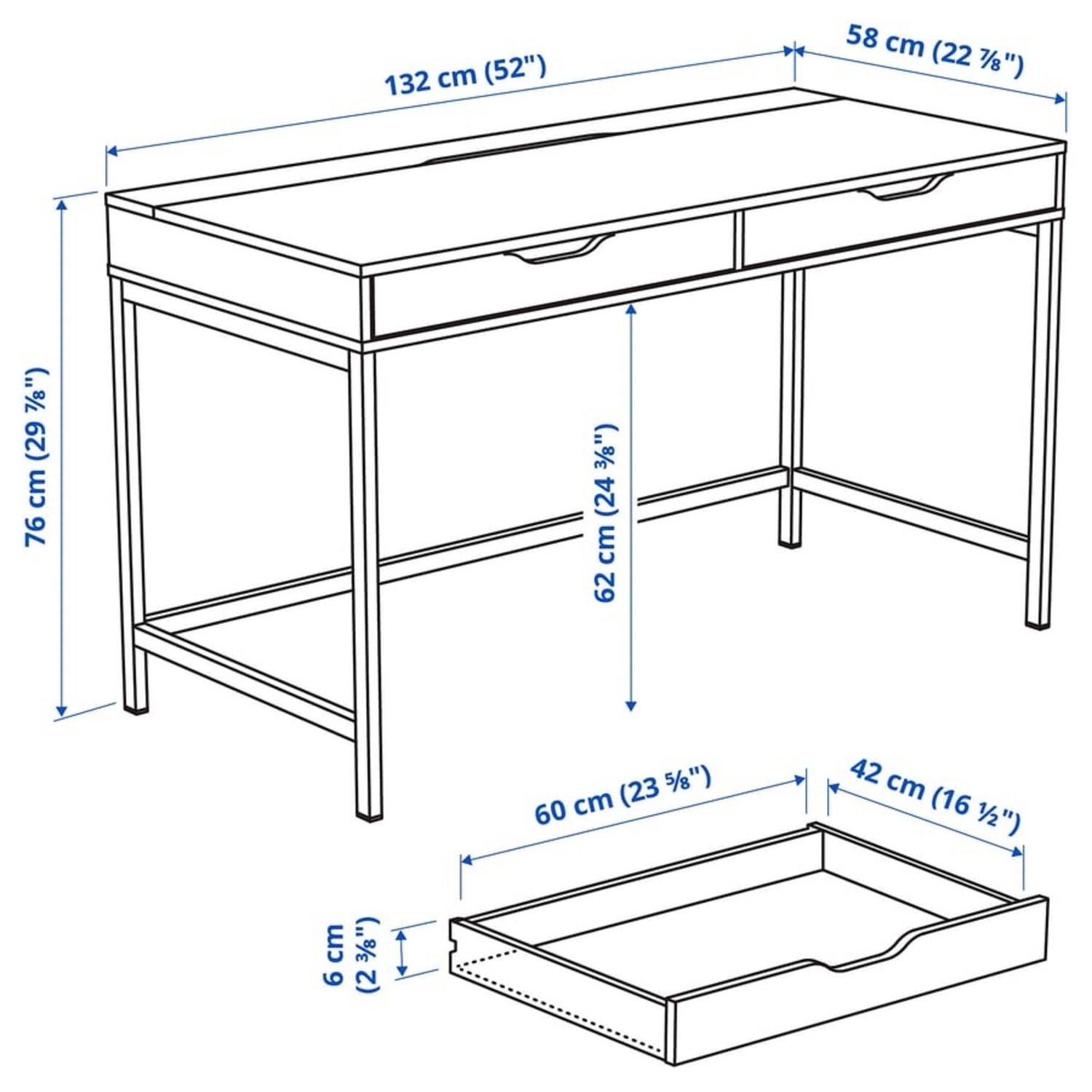 IKEA Alex Black Wood Desk - image-6