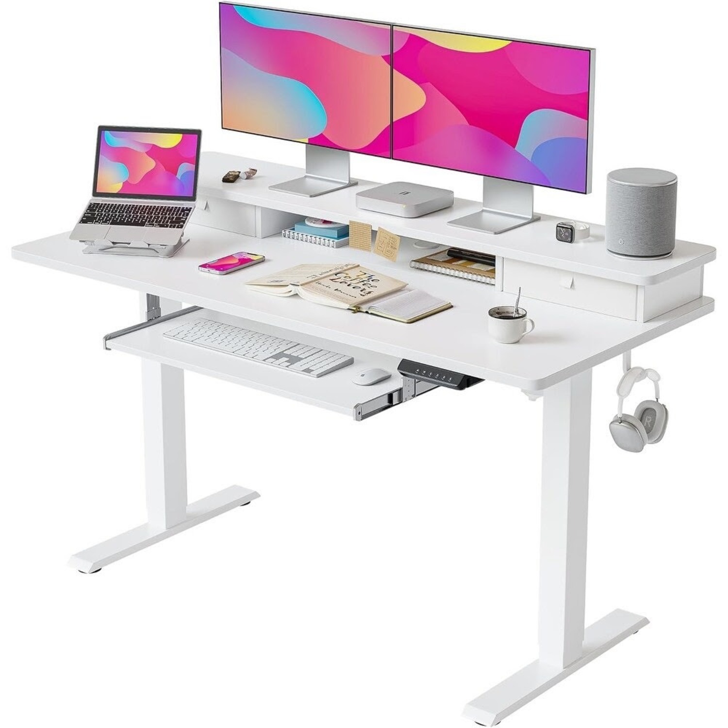 Bed Bath & Beyond White Standing Desk Fezibo - image-1