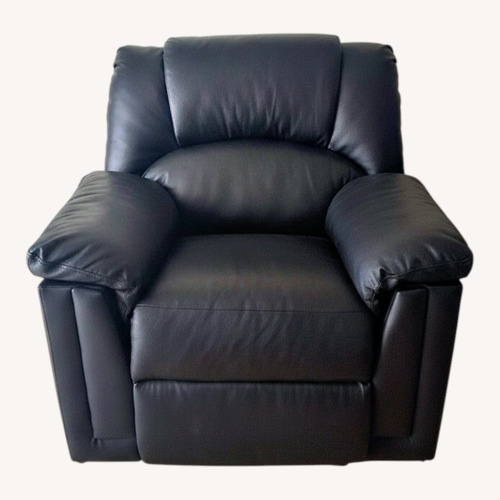 Used Black Leather Ottoman Rocking Recliner Chair for sale on AptDeco