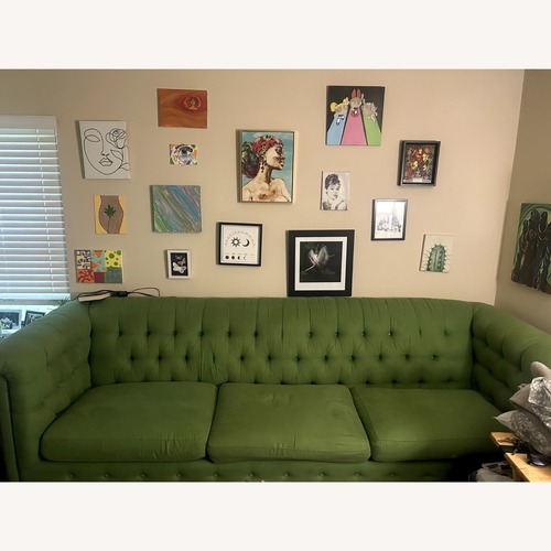 Used Green Fabric 3+ Seater Sofa for sale on AptDeco