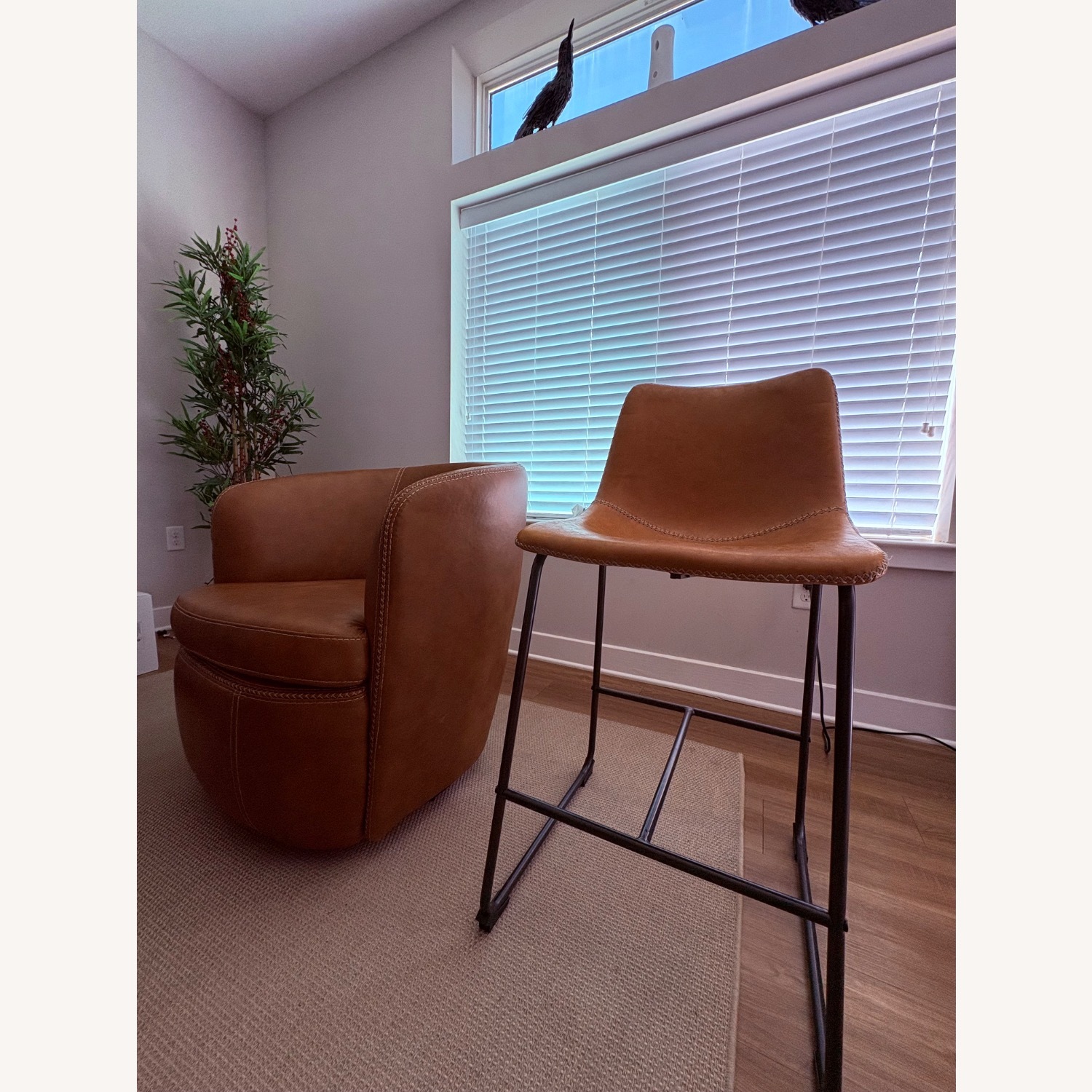 Su Casa Light Brown Faux Leather Dining Chairs - image-1