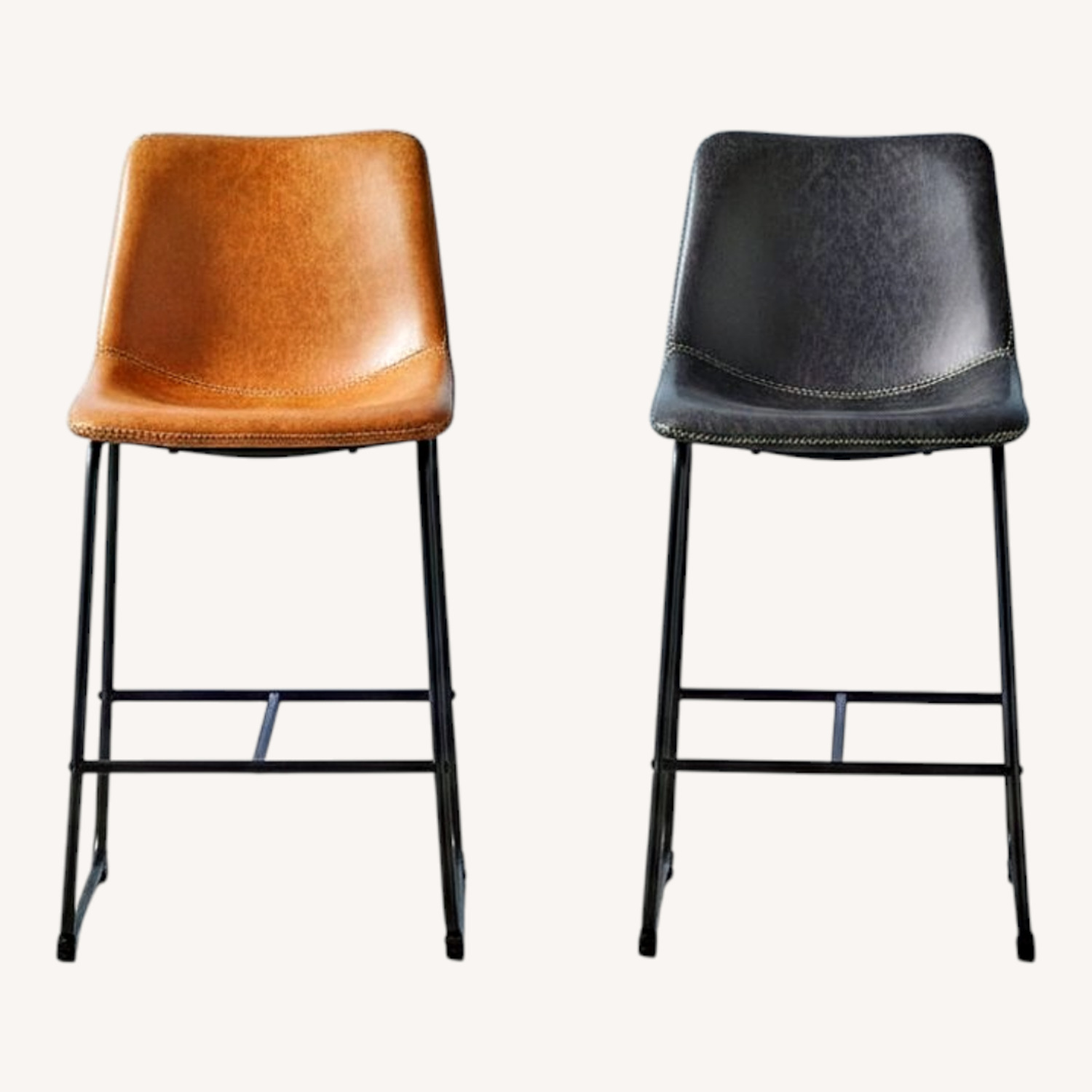 Su Casa Light Brown Faux Leather Dining Chairs - image-0
