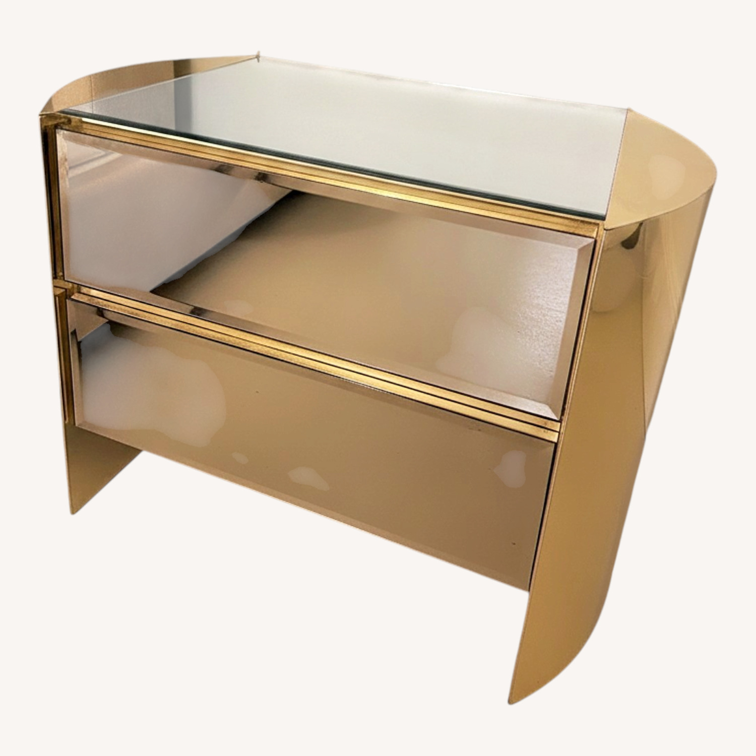 Gold Glass Nightstands - image-0
