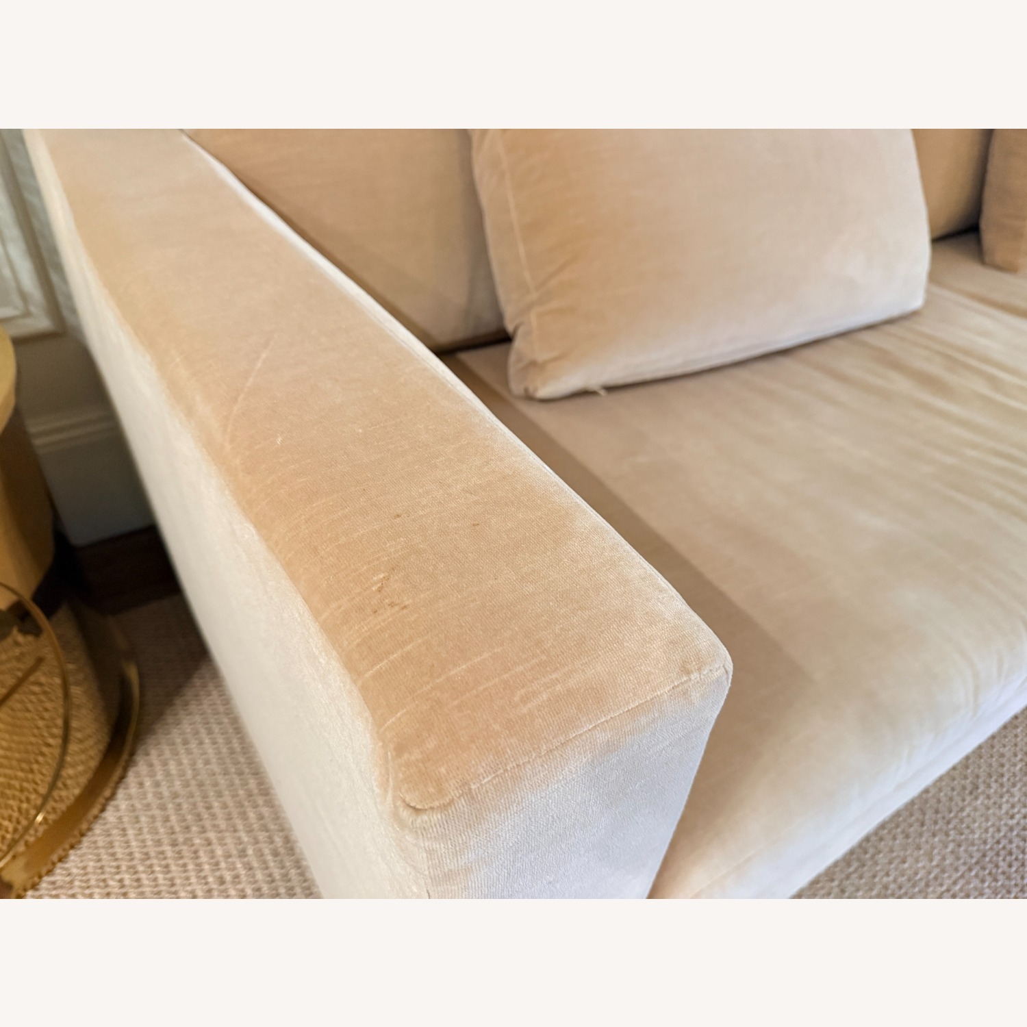 Restoration Hardware Italia Track Arm Natural Bench-Cushion Sofa - image-3