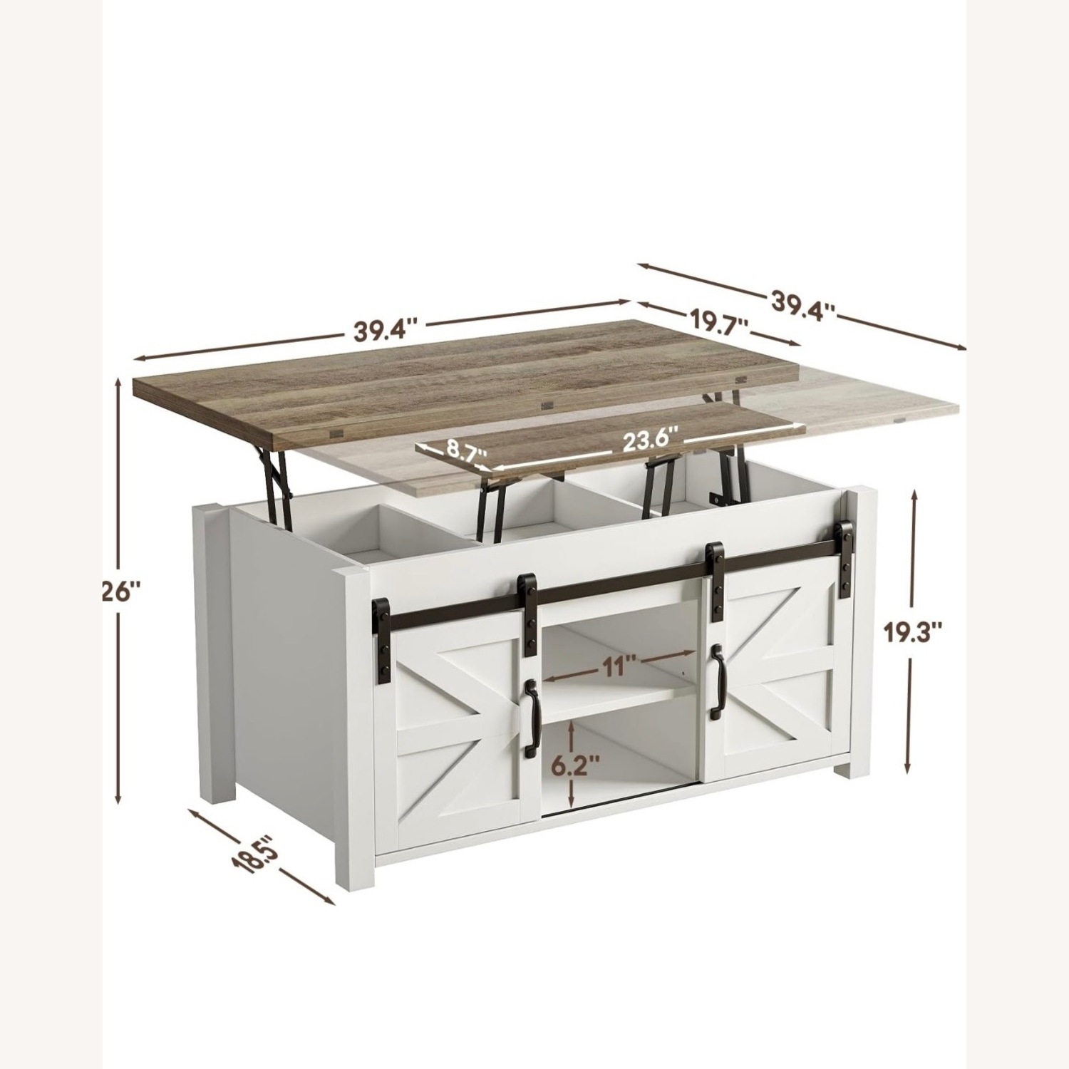 Amazon 4 in 1 Multi-Function Convertible Coffee Table - image-1