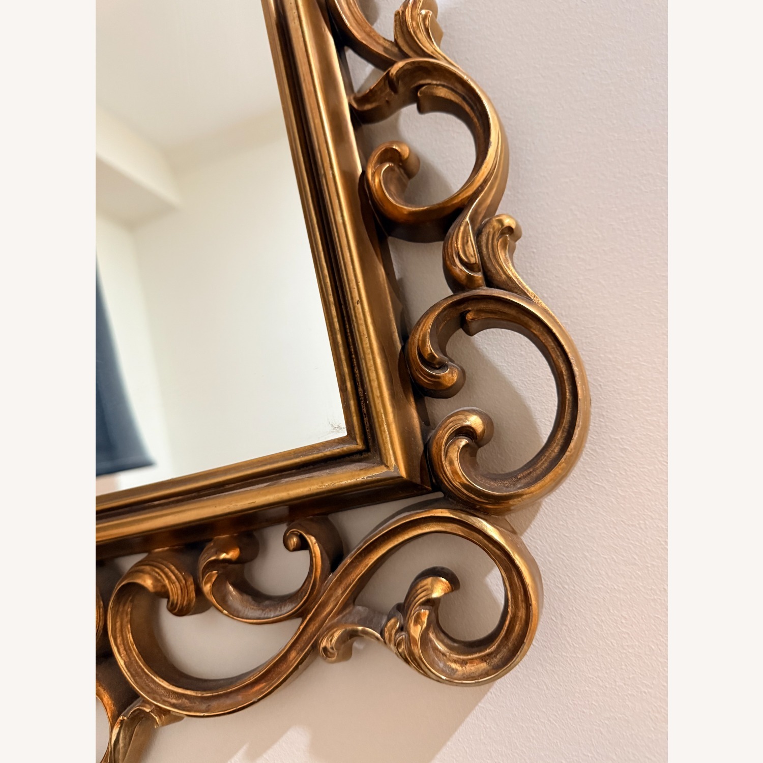 Vintage/Antique Gold Metal Wall Mirror - image-2