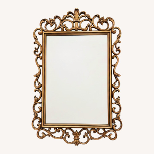Used Vintage/Antique Gold Metal Wall Mirror for sale on AptDeco