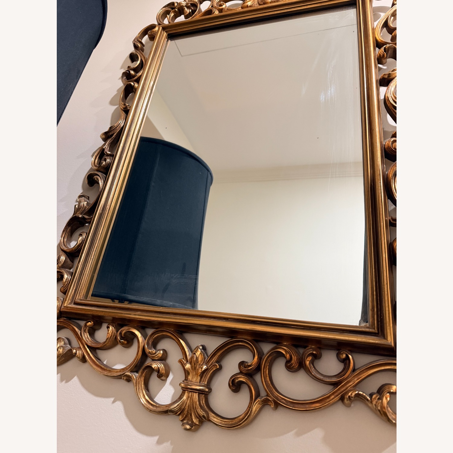 Vintage/Antique Gold Metal Wall Mirror - image-4