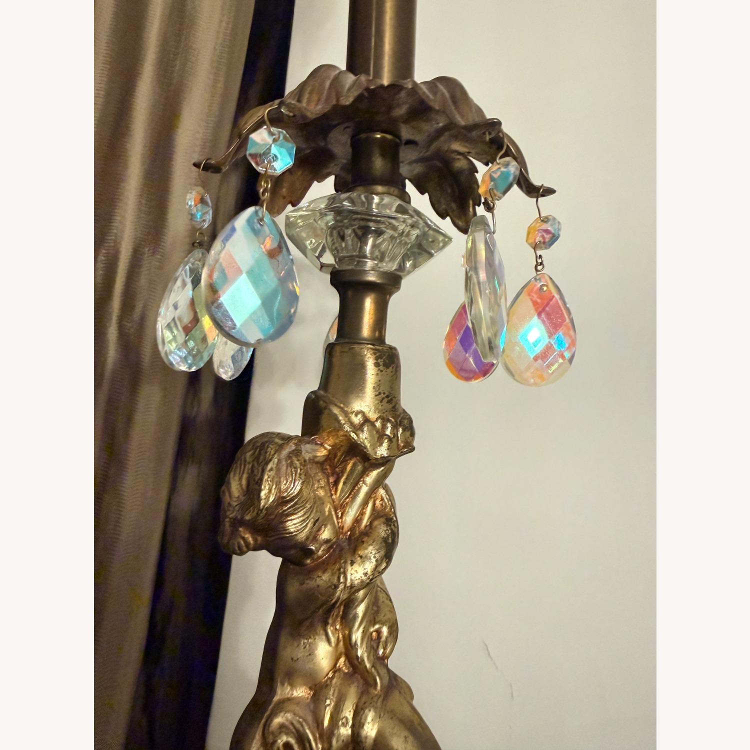 Vintage/Antique Gold Table Lamp - image-4