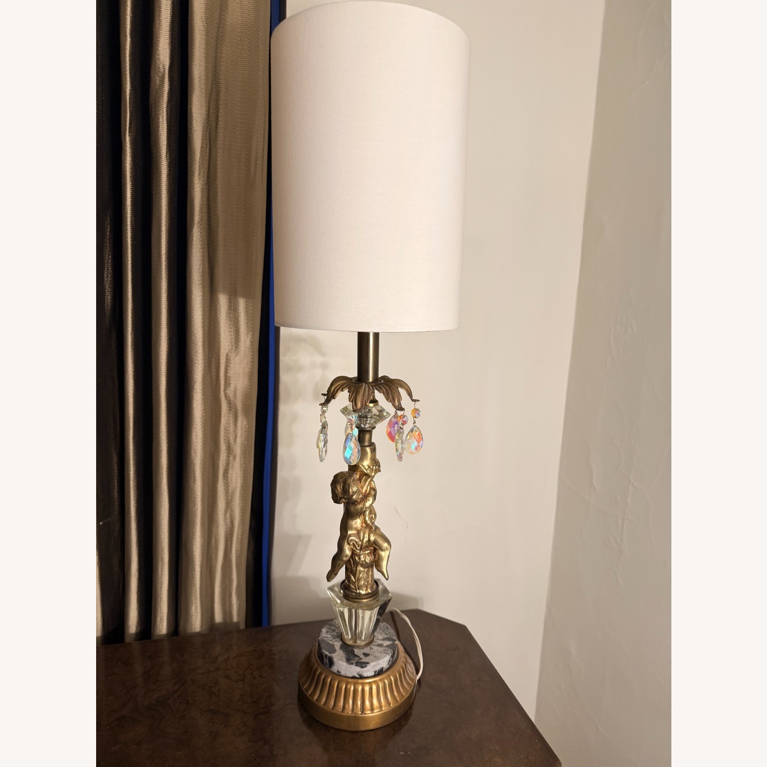 Vintage/Antique Gold Table Lamp - image-1
