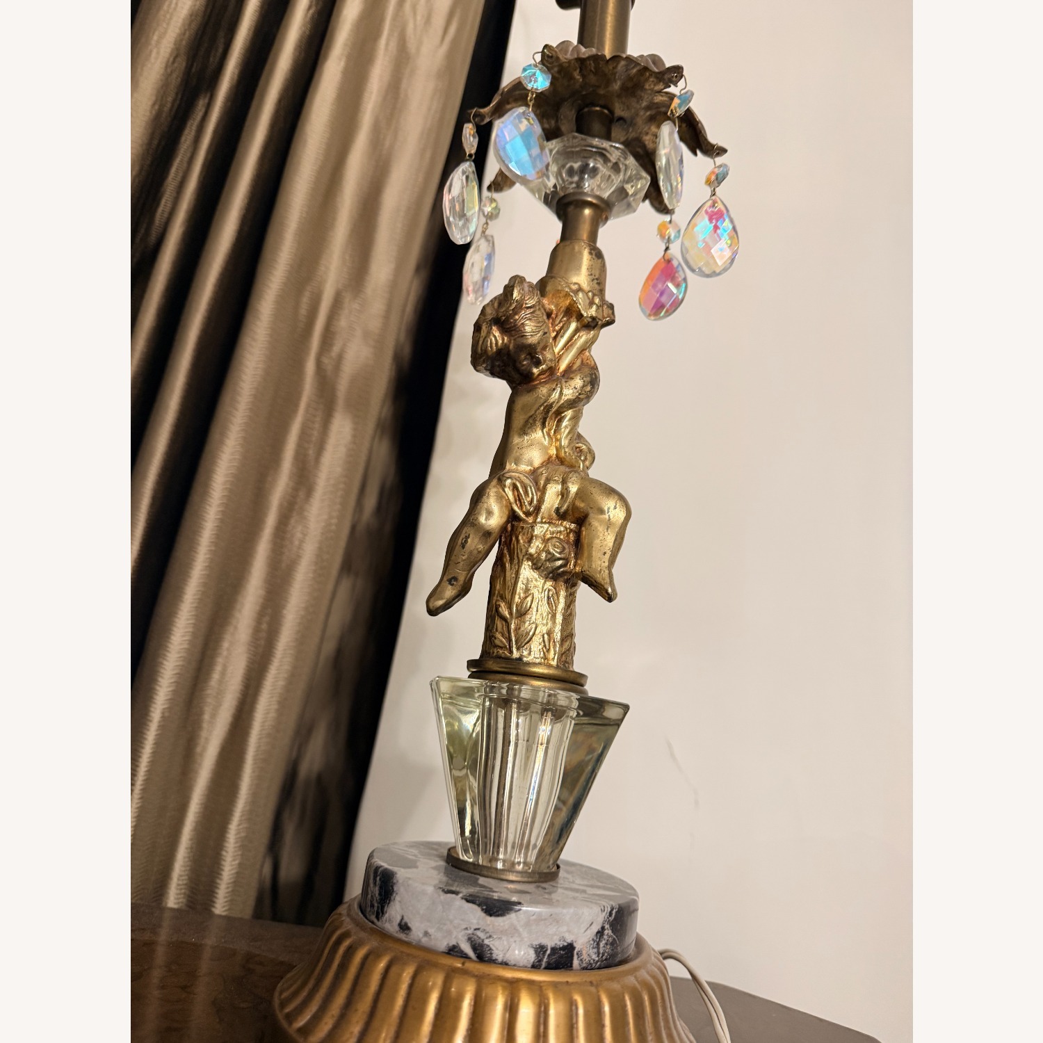 Vintage/Antique Gold Table Lamp - image-5