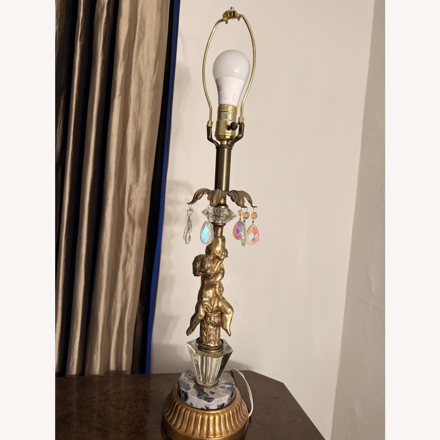 Vintage/Antique Gold Table Lamp - image-6