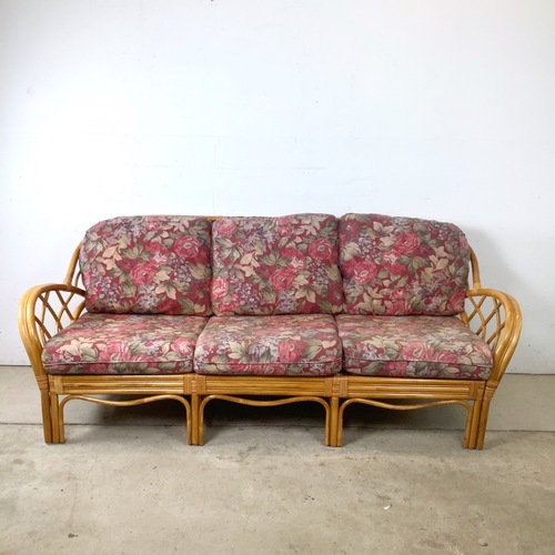 Used Vintage Rattan Palm Beach Style Sofa for sale on AptDeco