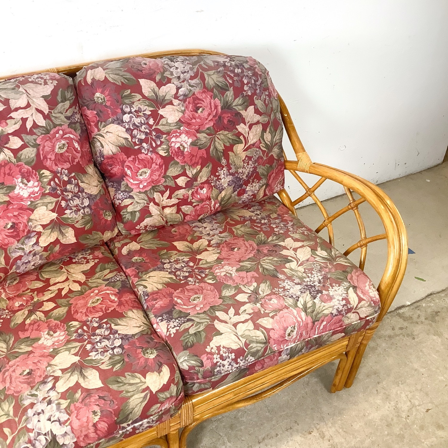 Vintage Rattan Palm Beach Style Sofa - image-5