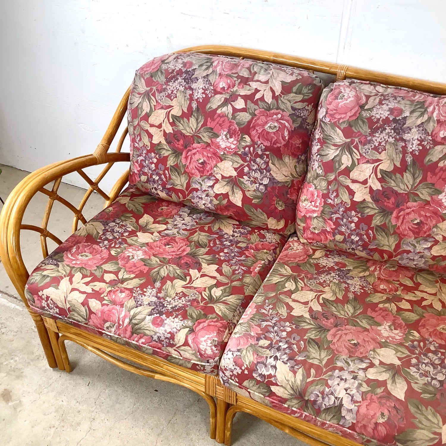 Vintage Rattan Palm Beach Style Sofa - image-4