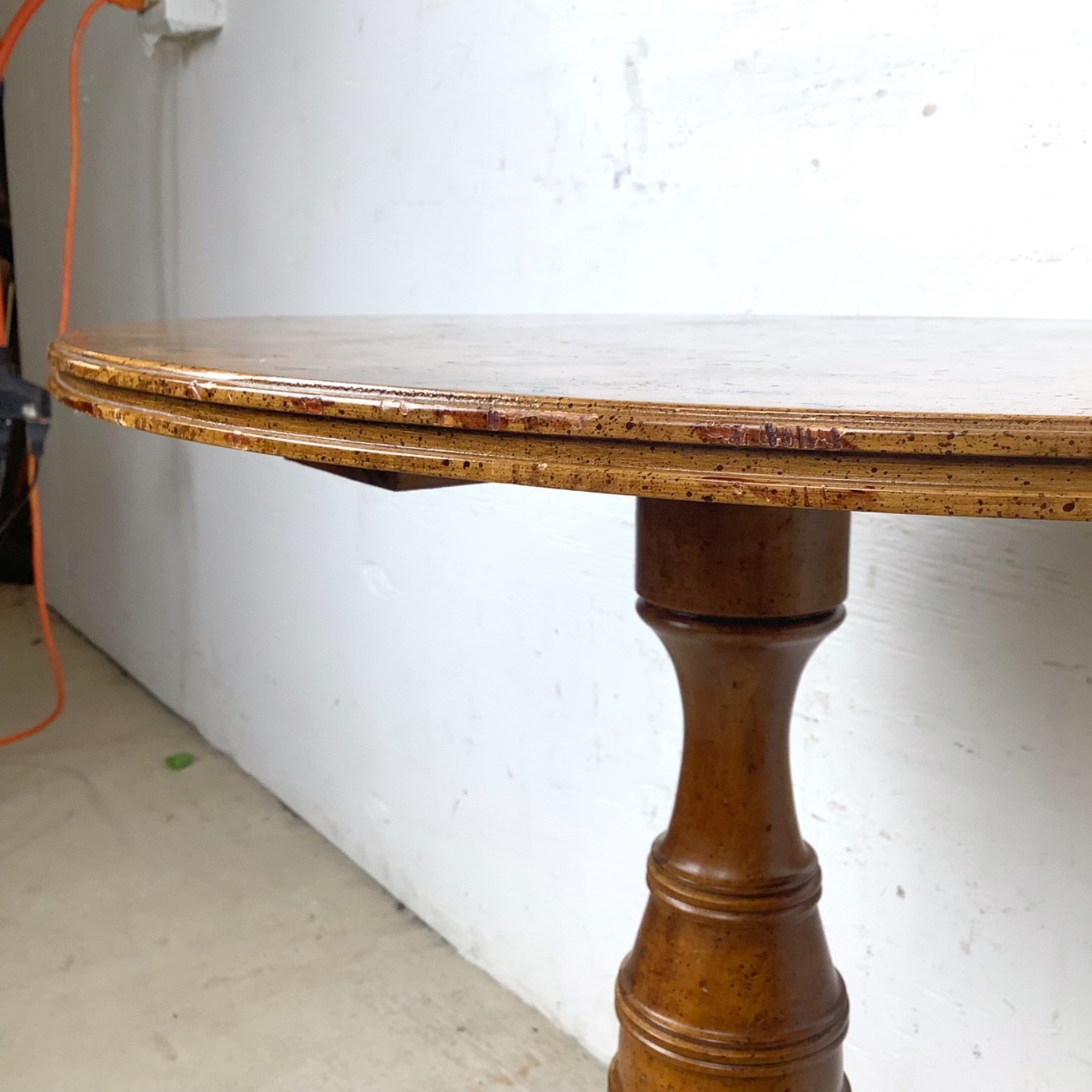 Weiman Burl Veneer Pedestal Accent Table - image-10