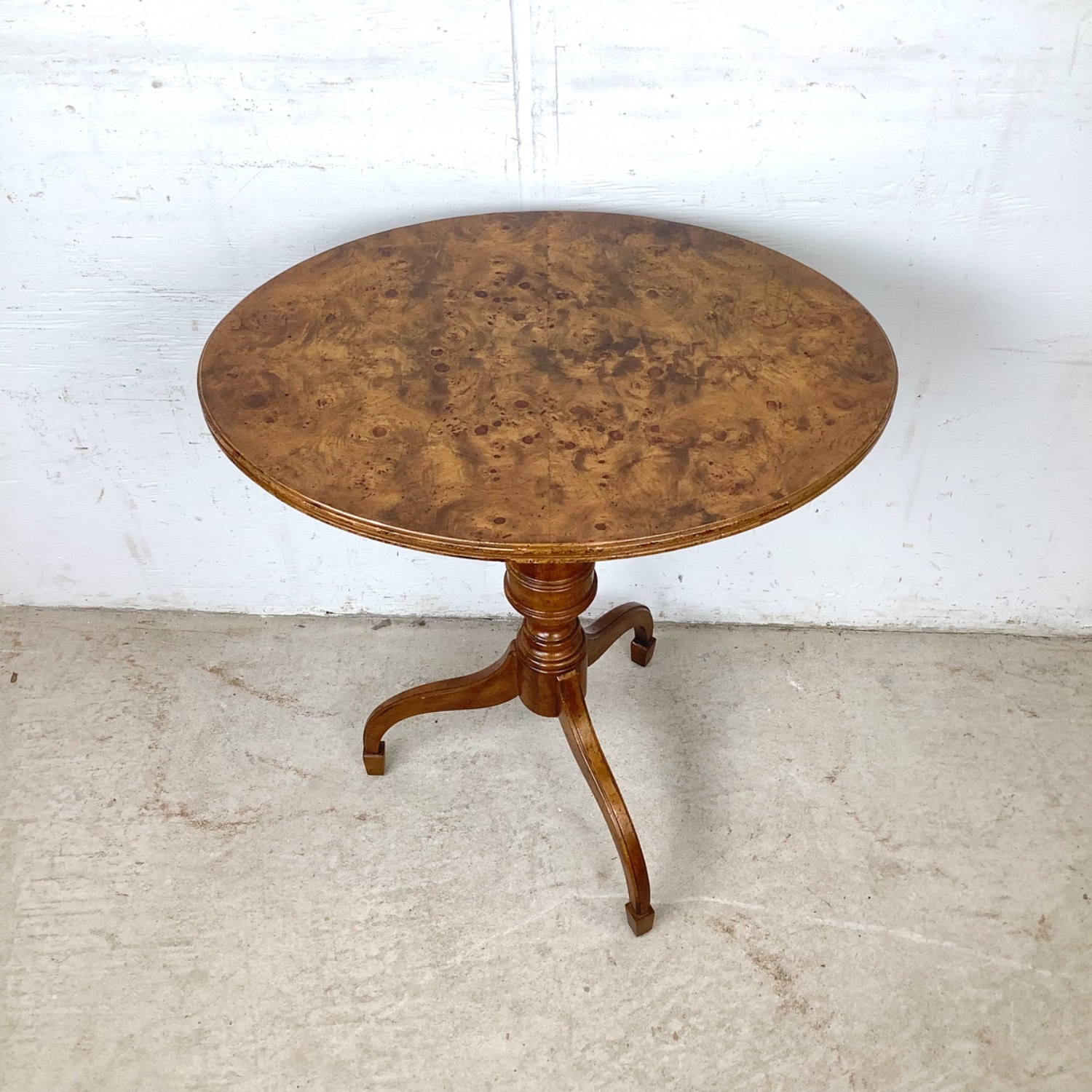 Weiman Burl Veneer Pedestal Accent Table - image-14
