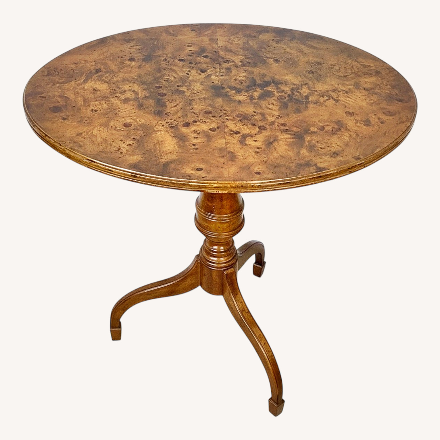 Weiman Burl Veneer Pedestal Accent Table - image-0