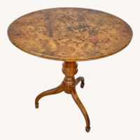 Weiman Burl Veneer Pedestal Accent Table