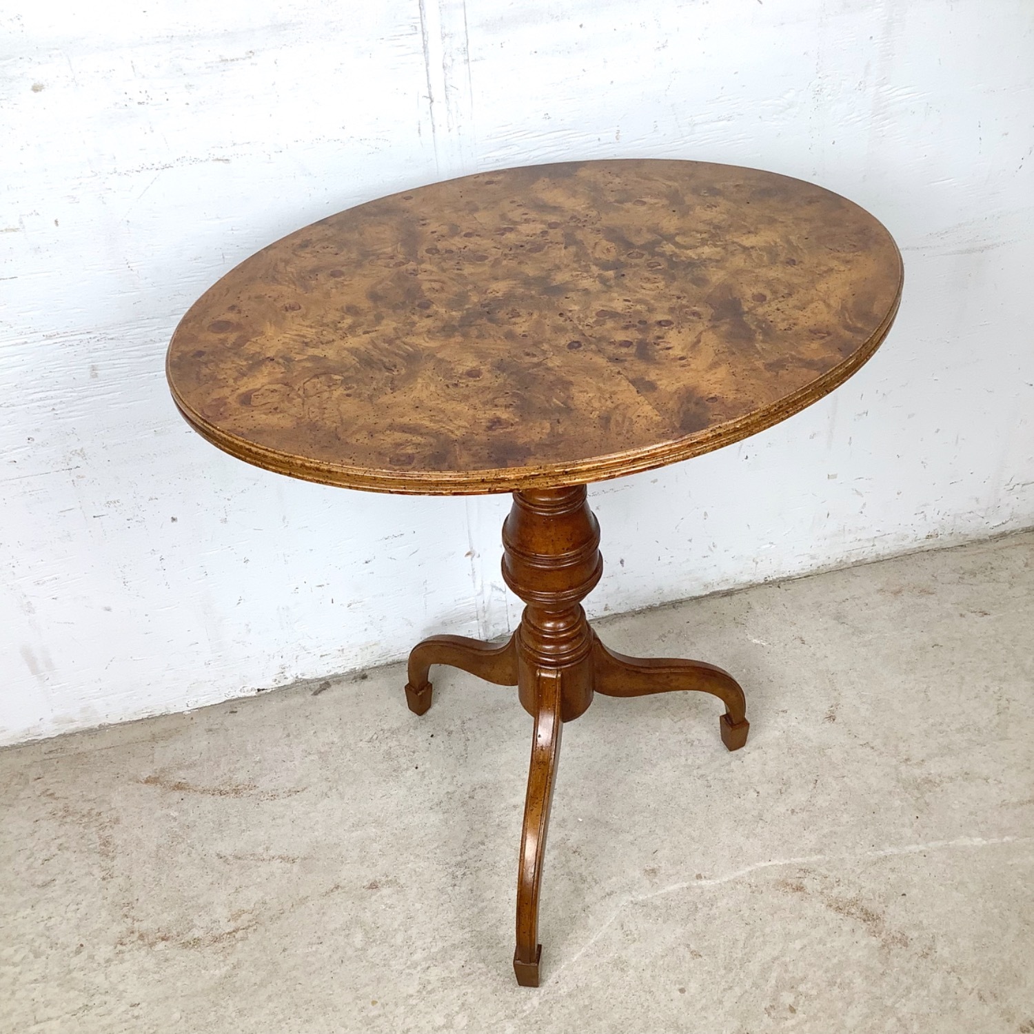 Weiman Burl Veneer Pedestal Accent Table - image-7