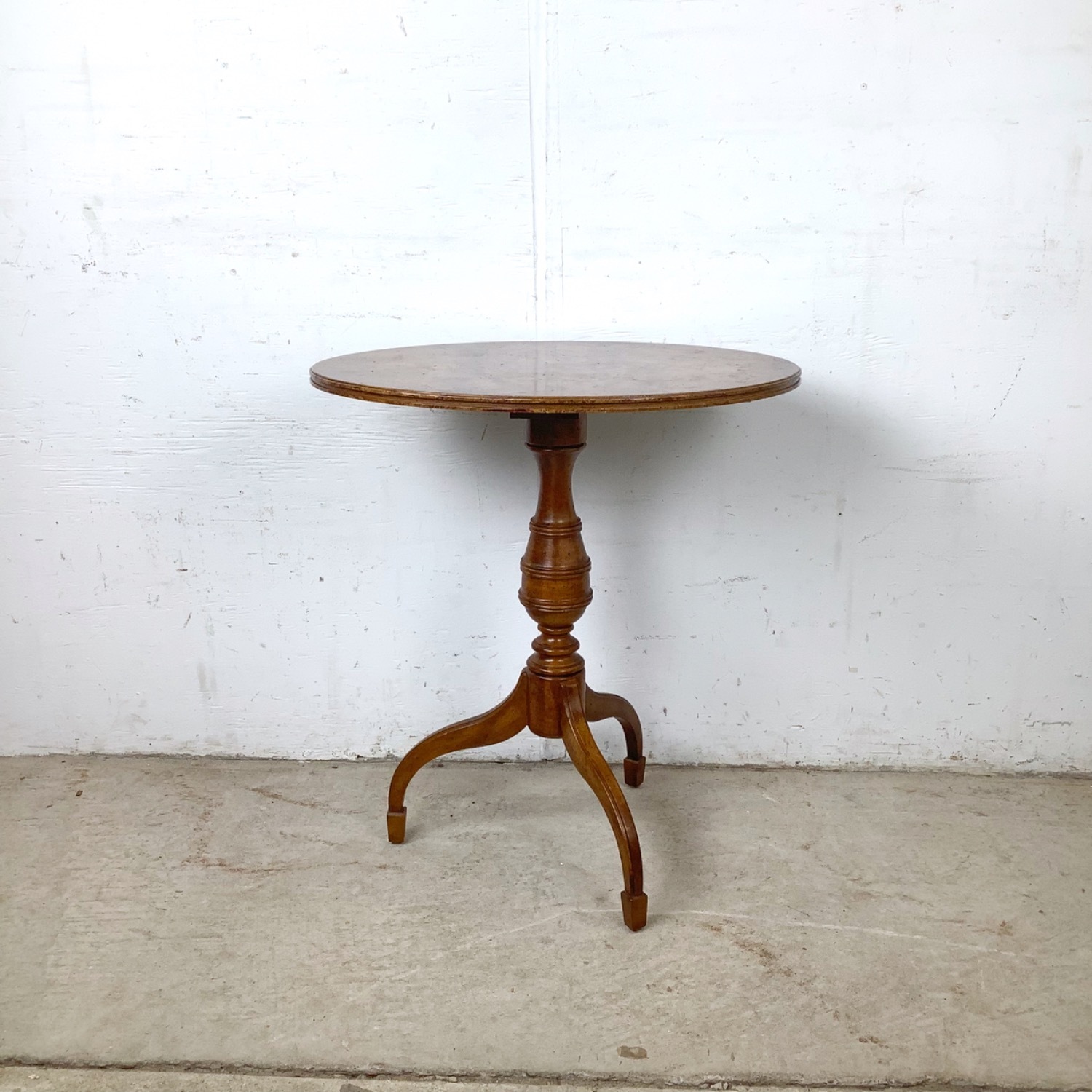 Weiman Burl Veneer Pedestal Accent Table - image-2